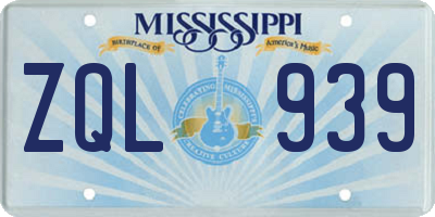 MS license plate ZQL939