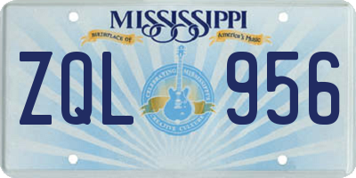 MS license plate ZQL956