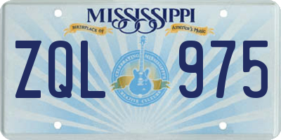 MS license plate ZQL975