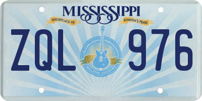 MS license plate ZQL976