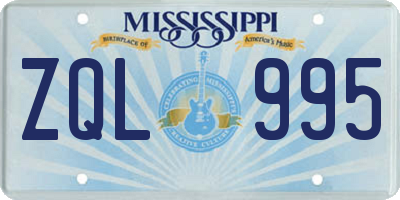 MS license plate ZQL995