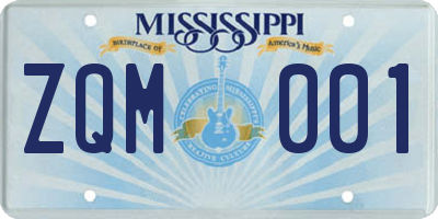 MS license plate ZQM001