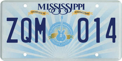 MS license plate ZQM014