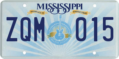 MS license plate ZQM015