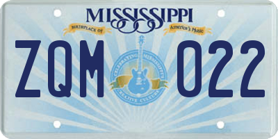 MS license plate ZQM022