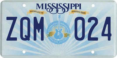 MS license plate ZQM024