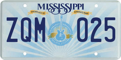 MS license plate ZQM025