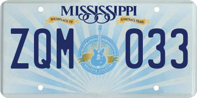 MS license plate ZQM033