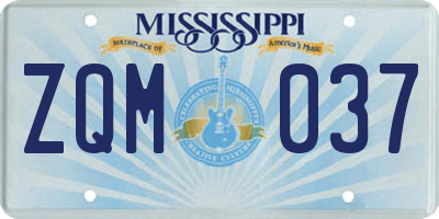 MS license plate ZQM037
