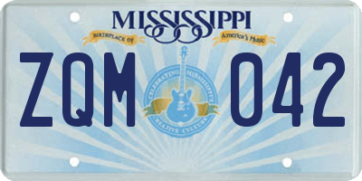 MS license plate ZQM042