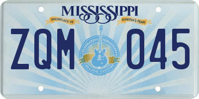MS license plate ZQM045