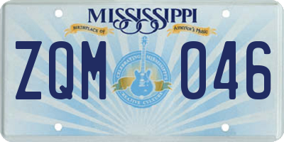 MS license plate ZQM046