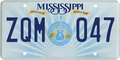 MS license plate ZQM047