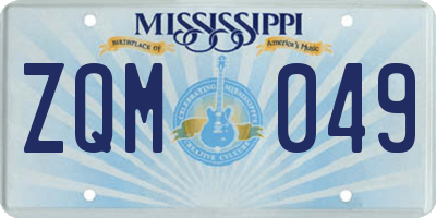 MS license plate ZQM049
