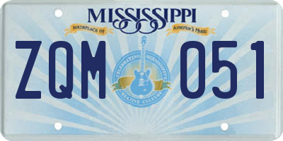 MS license plate ZQM051