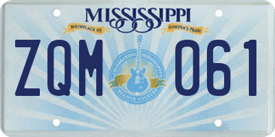 MS license plate ZQM061