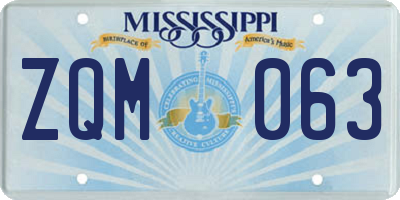 MS license plate ZQM063