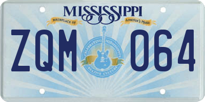 MS license plate ZQM064