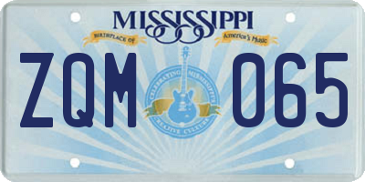 MS license plate ZQM065