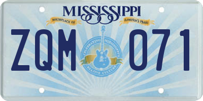 MS license plate ZQM071