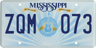 MS license plate ZQM073