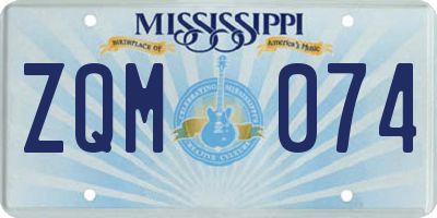 MS license plate ZQM074