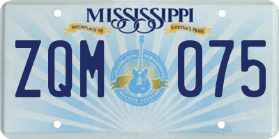 MS license plate ZQM075