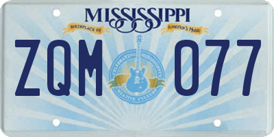 MS license plate ZQM077