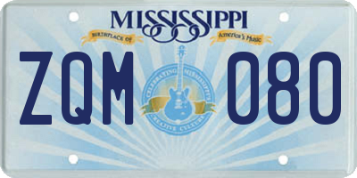 MS license plate ZQM080
