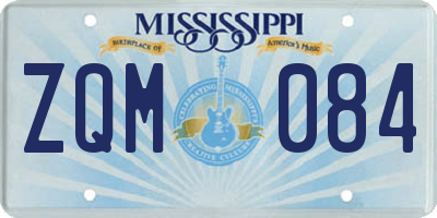 MS license plate ZQM084