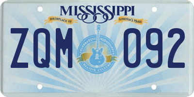MS license plate ZQM092