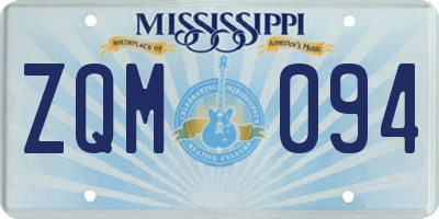 MS license plate ZQM094