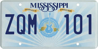 MS license plate ZQM101