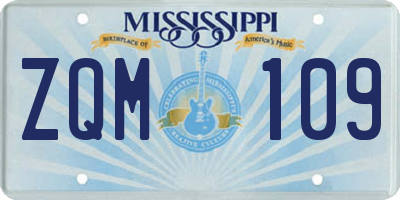MS license plate ZQM109