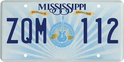 MS license plate ZQM112