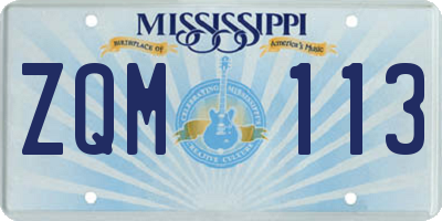 MS license plate ZQM113
