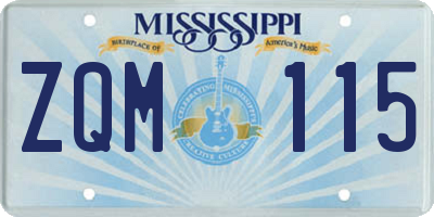 MS license plate ZQM115