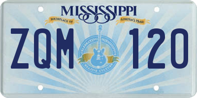 MS license plate ZQM120