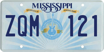 MS license plate ZQM121