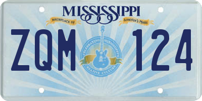 MS license plate ZQM124