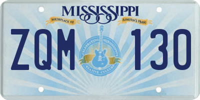 MS license plate ZQM130