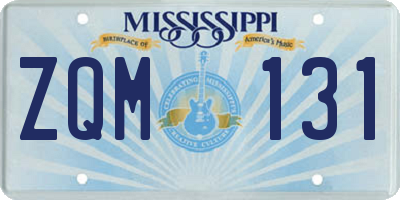 MS license plate ZQM131