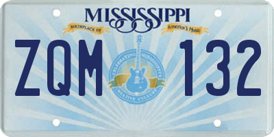 MS license plate ZQM132