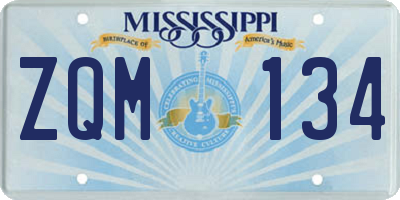 MS license plate ZQM134