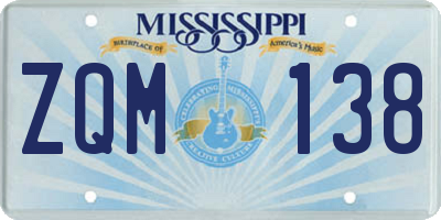 MS license plate ZQM138