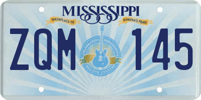 MS license plate ZQM145
