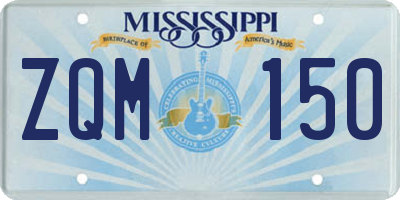 MS license plate ZQM150