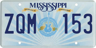 MS license plate ZQM153