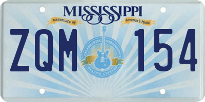 MS license plate ZQM154