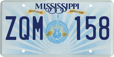 MS license plate ZQM158